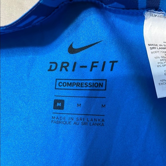Nike Blue Compression Leggings Moisture-Wicking Athletic Wear - Picture 7 of 8